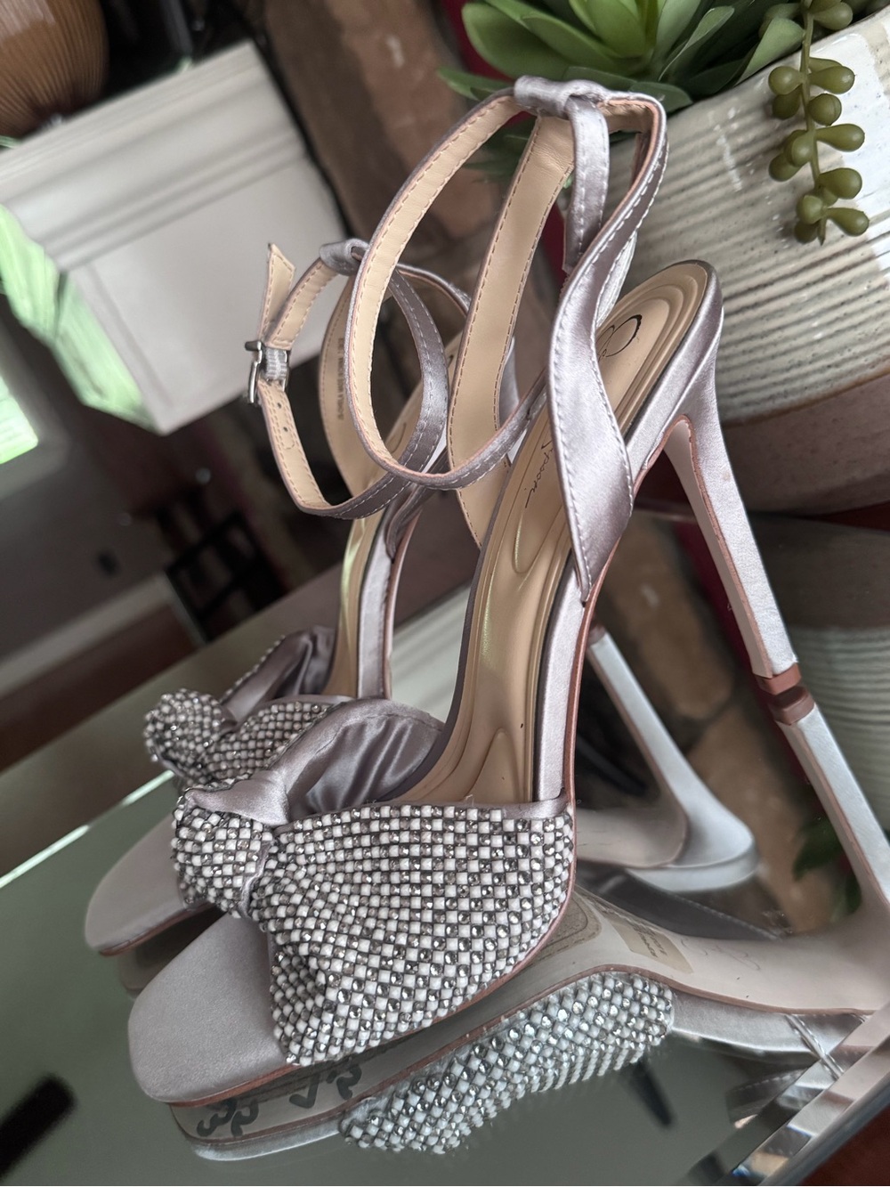 Jessica Simpson Ohela Satin Bow Ankle-Strap Heels